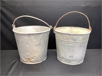 Two Galvanized Buckets