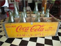 Yellow Wooden Coca Cola Crate - Family Size