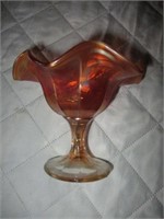 K Carnival Glass - 7" x 5" Stemmed Dish