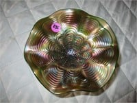 K Carnival Glass - 6" Stemmed Dish