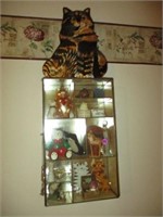 Glass Display w/ Cat Collectibles