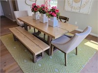DINING TABLE W/ CHAIRS & BENCH