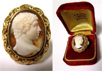 18K GOLD AGATE CAMEO RING