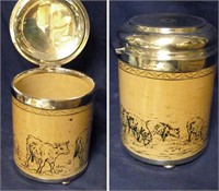 HANNAH BARLOW BISCUIT JAR & 1874 STERLING