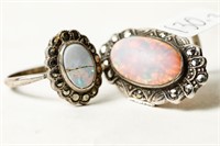 STERLING AND OPAL FASHION RINGS