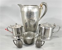 Pewter Pitcher, S&P, etc -Stainless Creamers