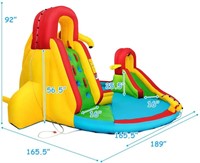 Costzon Inflatable Bounce House, Pool Slide