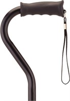 NOVA Offset Cane with Rubber Handle, Black