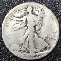 1923 S Walking Liberty Silver Half Dollar