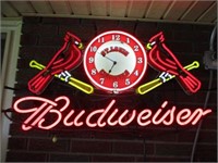 St. Louis Cardinals Budweiser Neon Clock Sign