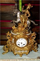 Victorian Gilt/Marble Clock Brass Movement