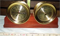 Versailles Brass Quartz Clock & Barometer