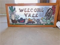 Welcome Y'all Glass Sign