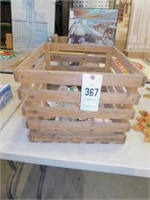 Vintage Wood Crate w/ Scrapbooking Supplies