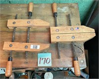 Pair of Wooden C-Clamps