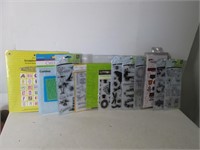 NEW CLEAR RUBBER STAMPS, EMBOSSING FOLDERS, ETC.