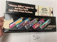 WINSTON MILLION LIGHTER SET AND RACE TICKET