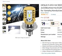 HENLIX 9-85V H4 9003 Motorcycle LED Headlight Bulb