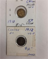 CANADIAN FIVE CENTS - 1910 & 1912