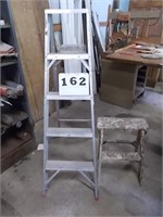 4' Aluminum Step Ladder, 1-2' Wooden Step Ladder