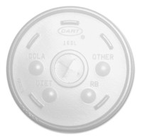Dart Translucent Slotted Foam Cup Lids, Round