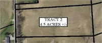 Tract # 2 – Approx. 4.5 acres of vacant land