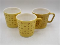 Set of (3) PYREX Atomic Starburst 10oz Coffee Mugs