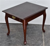 Cherry Queen Anne Single Drawer End Table