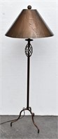 Western Floor Lamp w/Punched Tin Cow Skull Shade