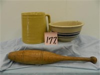 Western Pitcher, Banded Bowl (As Is) &