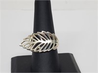 .925 Sterling Silver Leaf Ring