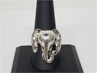 .925 Sterling Silver Elephant Ring