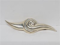 .925 Sterling Silver Swirled Brooch