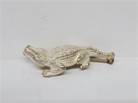 .925 Sterling Silver Alligator Brooch