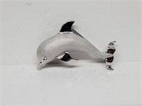 .925 Sterling Silver Dolphin Brooch
