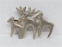 .925 Sterling Silver Deer Brooch