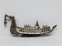 .925 Siam Sterling Ship Brooch