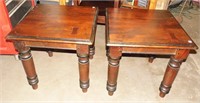 Pair of Solid Wood End Tables 23" x 23" x 23"