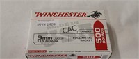 500rds Winchester 9mm Luger 115gr FMJ