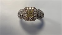 $12,838 18KT White Gold Fancy Diamond Ring