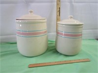 McCoy Canisters Pink & Blue Band