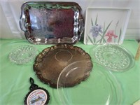 Serving Trays & Patters, Heavy Glass Ashtray, &
