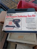 Soldering gun kit storage bins full