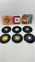 (9) 45s vinyl records (including Elvis, The