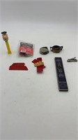 Vintage nail clipper, tape measures, Fred
