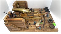 Civil war handmade battle scene with BRASS cannon