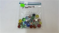 Bag of vintage shooter marbles