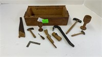 Early salesman sample tool box with tools