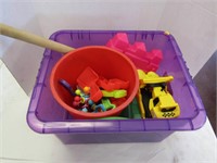 Purple Tote of Beach Toys