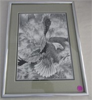 Black & White Framed Eagle Picture